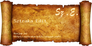 Sztraka Edit névjegykártya